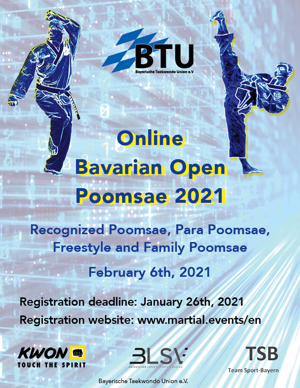 Plakat Online Bavarian Open Poomsae 2021web